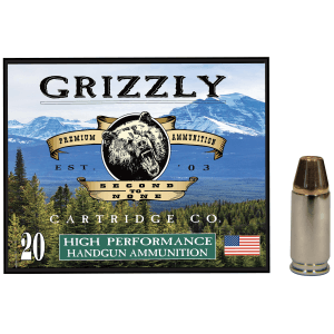 Grizzly 9mm +P 147gr FMJ Flat Point Ammo  for Deer/Predator (Box)