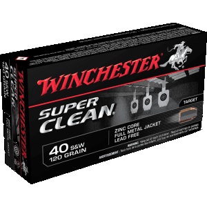 Winchester Super Clean 40 S&W 120 Grain Lead Free FMJ W40SWLF (Box)