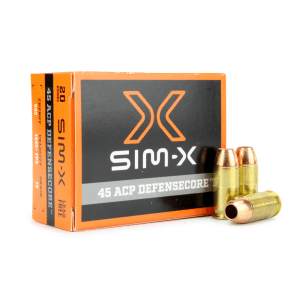 SIM-X DefenseCore 45 ACP 72 Gr Lead-Free Hollow Point (Box)