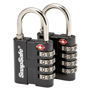 SnapSafe TSA 4-Digit Combination Padlocks  2-Pack (Black)