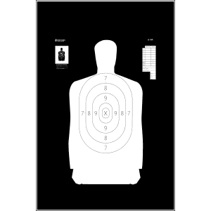 Action Target B34R100 Qualification Reverse Silhouette Paper Hanging 25 yds 17.50 x 23 BlackWhite 100 Per Box