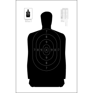 Action Target B-29 Qualification Silhouette Paper Targets 11.50x22  100 Count (Black/White)