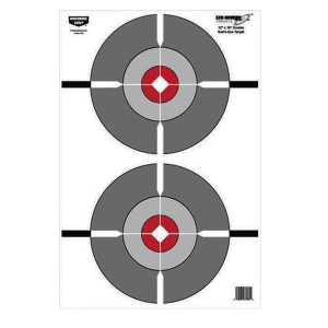 Birchwood Casey EZE-Scorer 12x18 Double Bullseye Paper Targets  100 Pack (Gray/White)