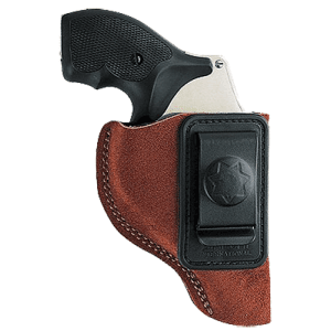 Bianchi 6c Left Hand Tan Leather Revolver Holster with Belt Clip 10381