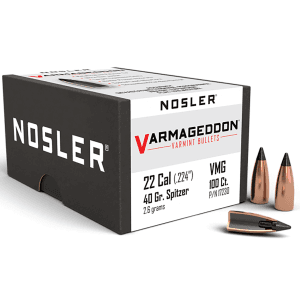 Nosler Varmageddon 22Cal 40gr Flat Base Tipped 100ct
