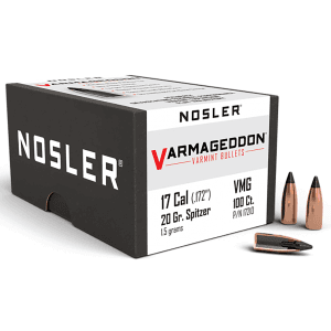 Nosler Varmageddon 17 Cal 20gr Flat Base Tipped Projectiles