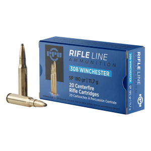 PPU Standard Rifle 308 Win 180 Gr SP 20 Rounds (Box)