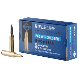 PPU Standard Rifle 243 Win 100 Gr SP 20 Rounds (Box)