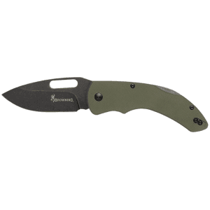 Browning Hidden Hollow Folding Knife 3 D2 Blade (OD Green  Boxed)