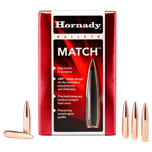 Hornady Match 22 Caliber 52 Gr Hollow Point Boat Tail Match