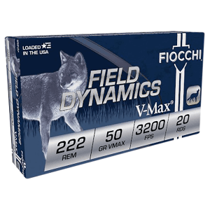 Fiocchi Field Dynamics 222 Remington 50 Grain V-Max (Box)