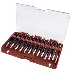 Tipton 615333 Bore Brush Set  .17.45 Cal Rifle Firearm 832540 Thread Stainless Steel Nylon Bristles Bronze Includes Storage Box