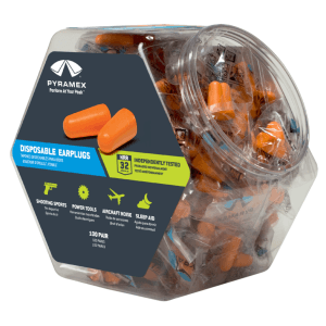 Pyramex Safety Disposable Uncorded Earplugs  100 Pairs (Orange)