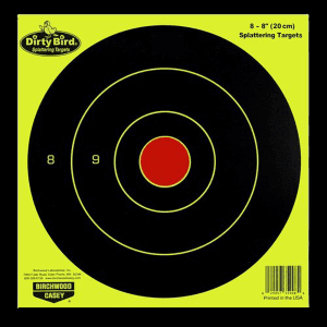 Birchwood Casey Dirty Bird 8 Splattering Bullseye Targets  50 Pack (Black/Yellow)