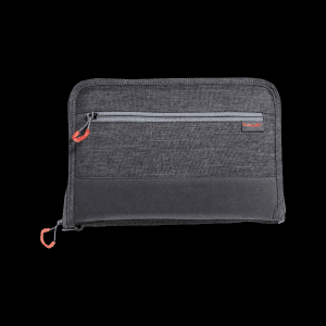 Allen Locking Zipper Foam-Lined Handgun Case: Heather Gray with Red Accents 7757