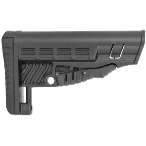 NcStar DLG086 Classic Commercial Stock Black Polymer Adjustable Stock with Metal QD Bases Rubber Butt Pad For Commercial Spec Buffer Tubes (Tube Not Included)