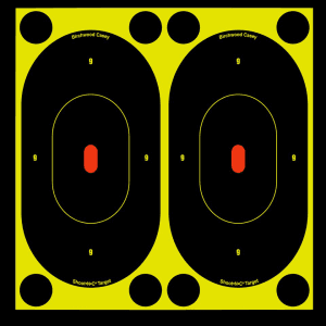 Birchwood Casey Shoot-N-C Reactive Oval Silhouette Targets  60 Pack (Black/Yellow)