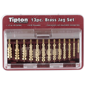Tipton 749245 Jag Set  MultiCaliber 832540 Thread Brass 13 Pieces Includes Storage Box