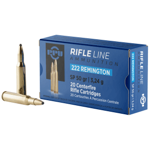 PPU Standard Rifle 222 Rem 50 Gr SP 20 Rounds (Box)