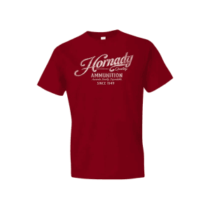 Hornady Men's Vintage Script T-Shirt  Size Large (Cardnial Red)