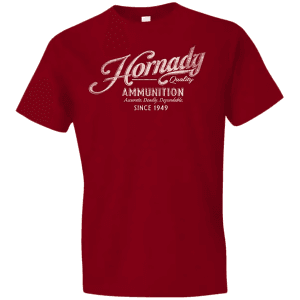 Hornady Men's Vintage Script T-Shirt  Size XL (Cardnial Red)