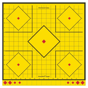 Birchwood Casey Shoot-N-C Long Range Sight-In Paper Targets  5 Pack (Yellow/Red)