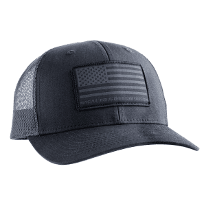 Magpul Standard Black Trucker Hat with American Flag Patch