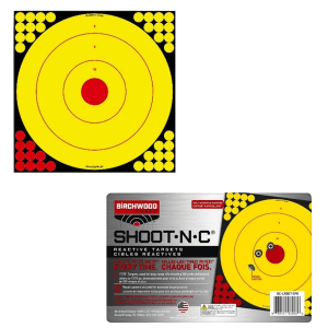 Birchwood Casey Shoot-N-C Reactive Long Range Bullseye Targets  5 Pack (Yellow/Red)