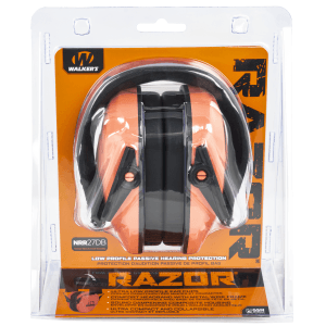 Walkers Razor Slim Coral Black Ear Muffs 27dB