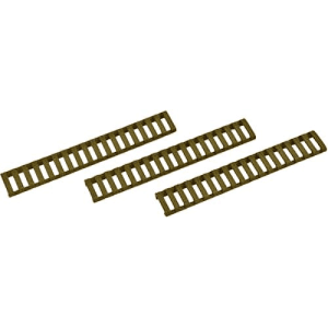 Ergo 1373DE LowPro Ladder Rail Covers Rifle 18 Slot Dark Earth Rubber 3 Pack