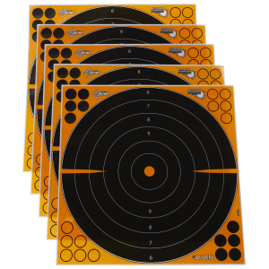 EZ Aim Splash Reactive Black/Orange Bullseye Targets (5 Pack)