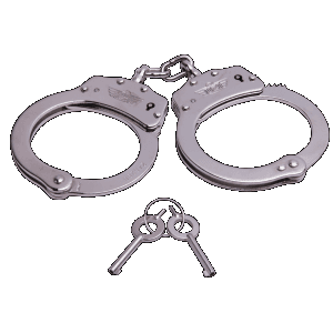 Uzi Silver Stainless Steel Double-Locking Handcuffs