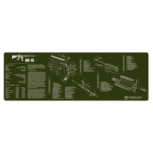 TekMat TEKR36AR15OD AR15 Cleaning Mat AR15 Parts Diagram 12 x 36