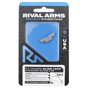 Rival Arms Slide Lock Extended Polished Stainless for Glock 43 43X 48