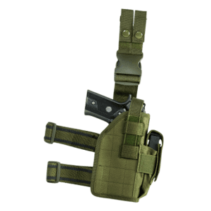 Ncstar Drop Leg Right Hand Green PVC Fabric Universal Leg Holster CVDLHOL2954G