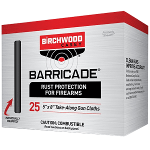Birchwood Casey 33025 Barricade Take Alongs Foil Pack 5 x 8 Cloths 25 Per Box