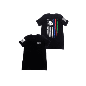 Ammunition Depot Nine Line Vertical Flag T-Shirt  Black (XL)