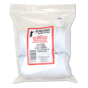 ProShot 212250 Cleaning Patches  .45  .58 Cal 2.50 Round Cotton Flannel 250 Pack