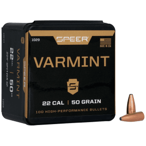 Speer Varmint 22 Cal 50 gr Jacketed Soft Point Projectiles