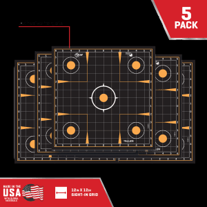 Allen Company EZ AIM Reactive Sight-In Grid Targets  10 Pack (Black/Orange)