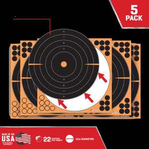 Allen Company EZ AIM 12 Splash Reactive Bullseye Targets  10 Pack (Black/Orange)