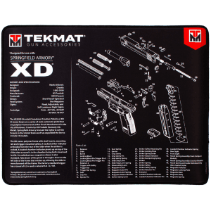 TekMat Springfield XD Ultra 20 Black White Cleaning Mat