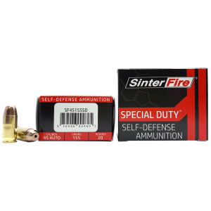 Sinterfire Special Duty 45 ACP 155 Grain Lead Free Frangible Hollow Point SF45155SD (Box)