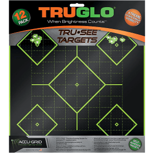 TRUGLO Tru-See Splatter 5-Diamound Paper Targets  12 Pack (Black/Green)