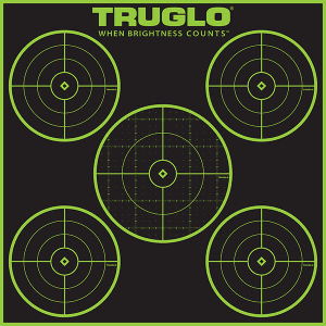 TRUGLO Tru-See Splatter 5-Bullseye Paper Targets  12 Pack (Black/Green)