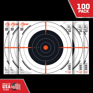 EZAim 15334100 Shooting Target Bullseye Paper Hanging 12 x 12 BlackWhite 100 Per Pack