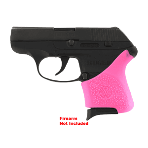 Hogue 18107 HandAll Hybrid Grip Sleeve made of Rubber with Textured Pink Finish for Ruger LCP