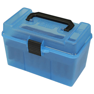 MTM Case-Gard Deluxe Ammo Box Multi Clear Blue 50rd