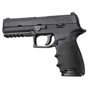 Hogue 17600 HandAll Beavertail Grip Sleeve made of Rubber with Textured Black Finish Finger Grooves for Sig P320