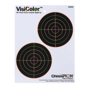Champion Targets 5 VisiColor Double Bullseye Targets  10 Pack (MultiColor)